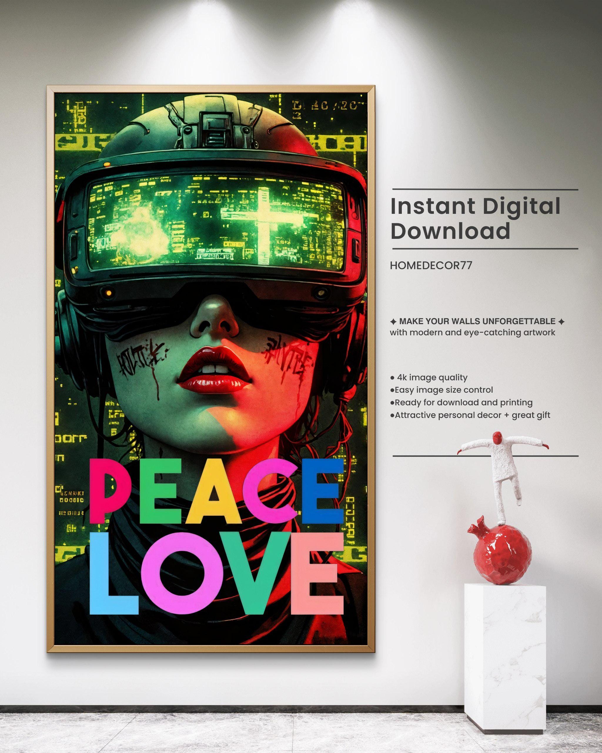 Cyberpunk Neon Girl Art – Futuristic Sci-fi Poster (digital Download ...