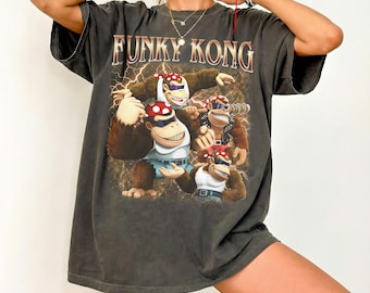Vintage Funky Kong T-Shirt, Nintendo Donkey Kong Country Graphic Tee, Super Mario Universe Fan Gift, Retro Game Character Shirt