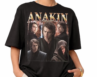 Camiseta vintage de Anakin Skywalker, camiseta gráfica de las precuelas de Star Wars, camiseta de La venganza de los Sith, camiseta retro de Hayden Christensen, merchandising de Jedi Knight