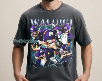 Camiseta retro de Waluigi, camiseta vintage con estampado de Super Mario, camiseta pirata de Nintendo estilo años 90, regalo para fans de Mario Bros, viaje a Universal Orlando
