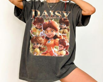 Vintage Princess Daisy T-Shirt, Nintendo Super Mario Graphic Tee, Super Mario Fan Gift, Retro Game Character Shirt, Universal Orlando Trip