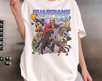 Vintage Guardians of the Galaxy Shirt, Retro Marvel Superhero T-Shirt, Star Lord Rocket Groot Gamora Drax Shirt, Marvel Fan Gift