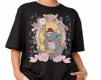 Scat Cat Coquette Bow Cat Shirt, Vintage Disney The Aristocats Kitten Shirt, Magic Kingdom Shirt, WDW Holiday Trip, Cat Lover Gift