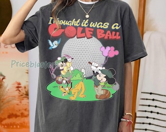 Vintage Disney Mickey & Minnie Golf Shirt I Thought It Was a Golf Ball T-shirt, Disney Epcot Tour Tee, Mickey and Minnie Play Golf Shirt,