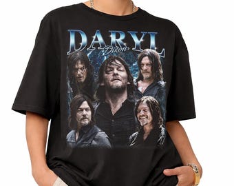 Camiseta vintage de Daryl Dixon, camiseta gráfica de Norman Reedus, camiseta de The Walking Dead, camiseta estilo bootleg retro de los 90, regalo para fans de TWD