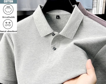 Men's 100% Cotton Breathable Polo Shirt – Golf, Business, Casual Summer Wear