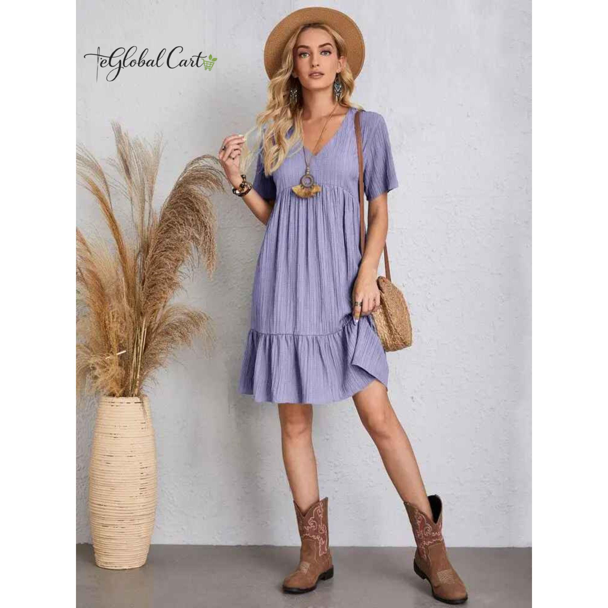 dress elegantly casual Elegant Beige Full Sleeve Collar Solid Casual Dress For Effortless Sop