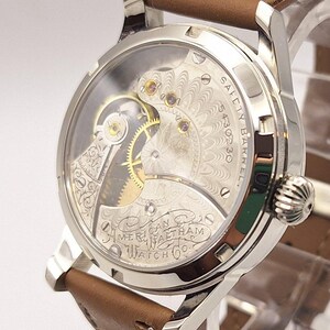 Waltham Vintage 6s fickur med äktenskapsnummer, ombyggt 40 mm rostfritt stål armbandsur, ca 1892, urverk bild 4