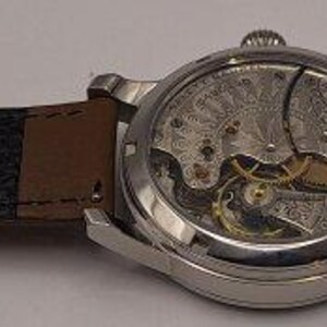 Waltham Vintage 6s fickur med äktenskapsnummer, ombyggt 40 mm rostfritt stål armbandsur, ca 1892, urverk bild 8