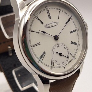 Waltham Vintage 6s fickur med äktenskapsnummer, ombyggt 40 mm rostfritt stål armbandsur, ca 1892, urverk bild 2