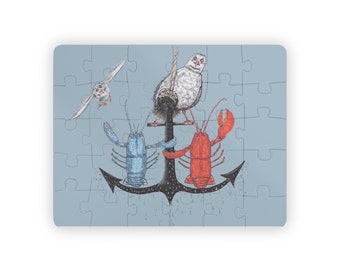 Lobsters and Seagulls on an Anchor Kids' Puzzle, 30-Piece