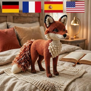 Fuchs Häkelanleitung PDF (deutsch, englisch, französisch, spanisch), Realistische Amigurumi-Anleitung