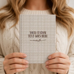 Personalized Plaid Journal, Custom Name Hardcover Notebook, Printed Design (Not Fabric), Cozy Preppy Autumn Gift, Custom Text Cover