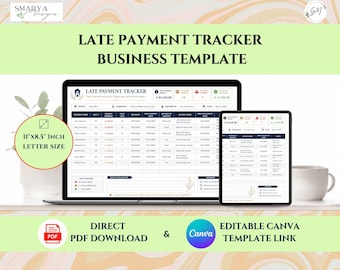Late Payment Tracker Template | Canva Collection Sheet (Digital Download)