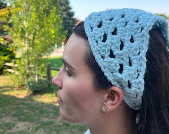 Handmade crochet head scarf
