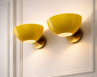 Arandela de parede moderna em latão, luminária artesanal em latão bruto, luminária de parede minimalista, luminária industrial para banheiro, iluminação de meados do século XX