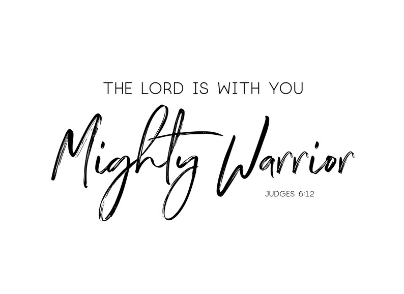 Bible Verse Print Mighty Warrior Etsy