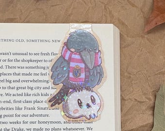 Edgard Magnetic Bookmark / Raven Bookmark / Whimsical Halloween Crow / Book Lover Gift