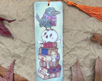 Edgard Bookmark / Raven Bookmark / Whimsical Halloween Crow / Book Lover Gift