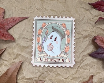 Ghost Stamp Sticker / Spooky Cute Sticker / glossy paper planner stickers