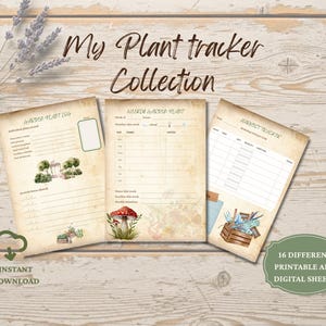 Plant Tracker Printable Bundle, Botanical Garden Planner, PDF Instant Download