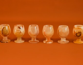 Vasos de chupito de mármol hechos a mano / Copas de tequila de piedra natural, artículos de bar