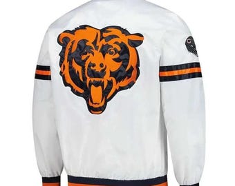 Men's C Bears Scout Varsity Satin Jacket Letterman Bomber Style American Football Jacket