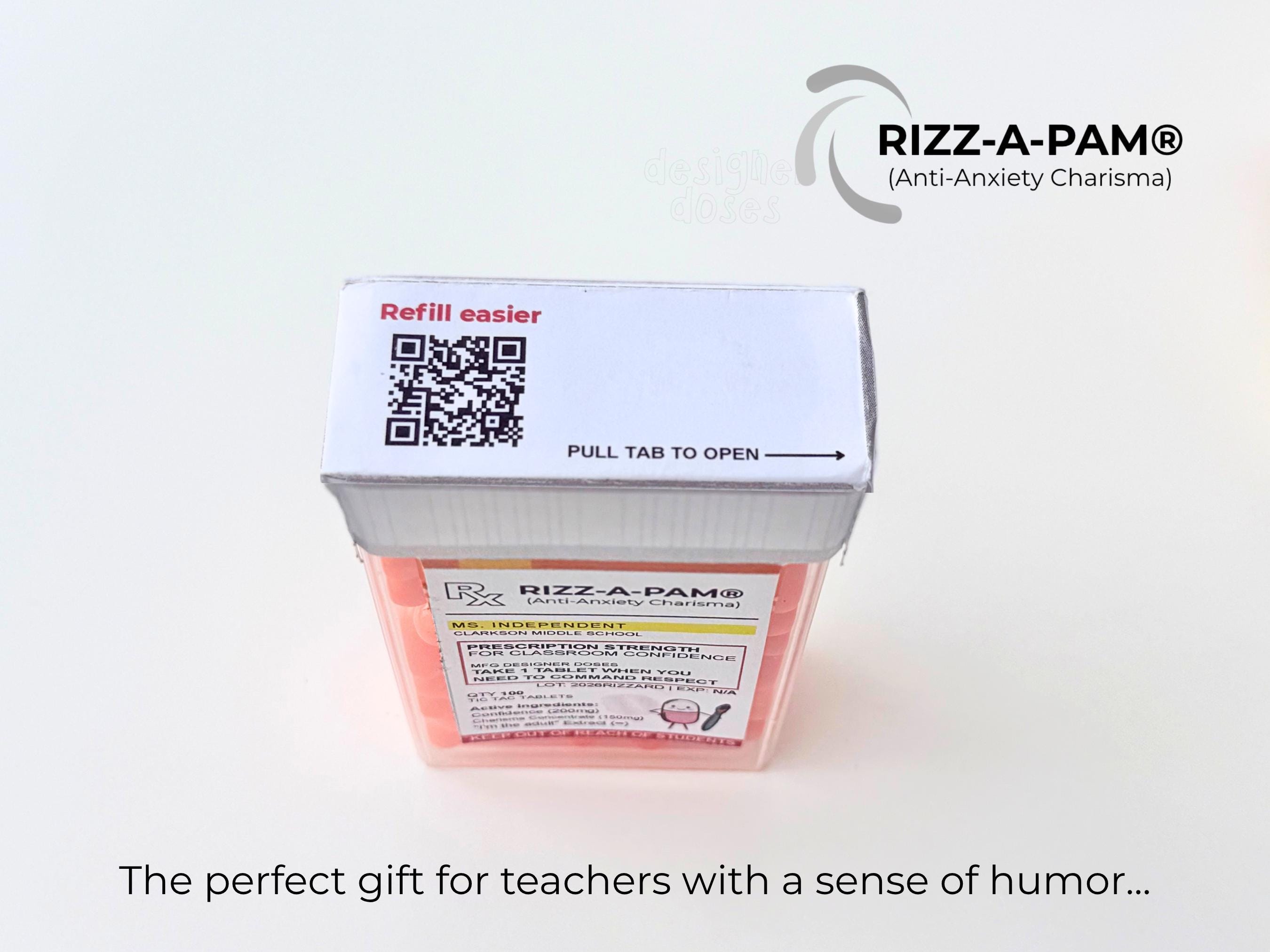 The Rizz Printable New Teacher Gift Printable | Canva Template | Funny RIZZ-A-PAM ...