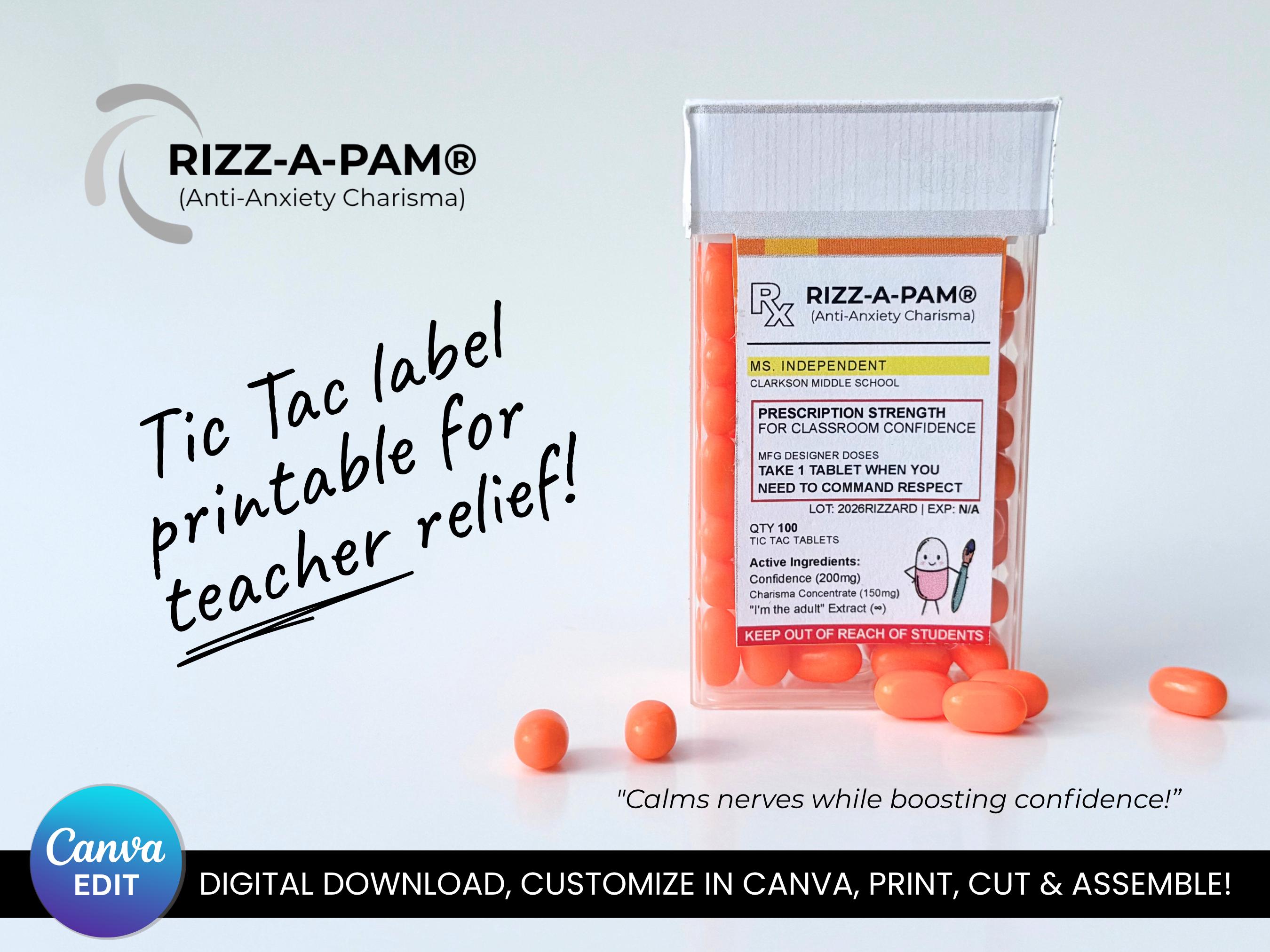 The Rizz Printable New Teacher Gift Printable | Canva Template | Funny RIZZ-A-PAM ...