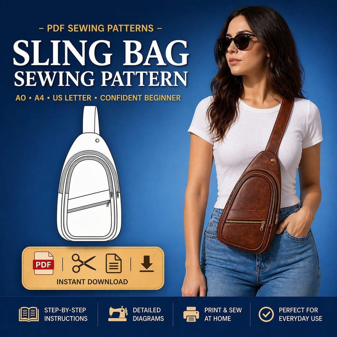 Sling Bag Sewing Pattern PDF | Crossbody Travel Bag | Minimal Everyday ...