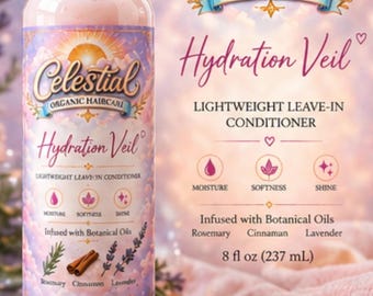 Balsamo senza risciacquo Hydration Veil / Crema idratante leggera per capelli / Infuso con rosmarino, cannella e lavanda / Controllo dell'effetto crespo e lucentezza /
