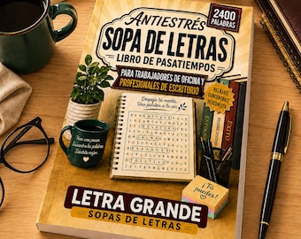 Sopa de Letras Antiestrés para Trabajadores de Oficina, 100 Puzzles Letra Grande, PDF Imprimible
