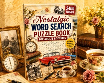 Nostalgic Word Search PDF for Adults & Seniors | 100 Large Print Puzzles