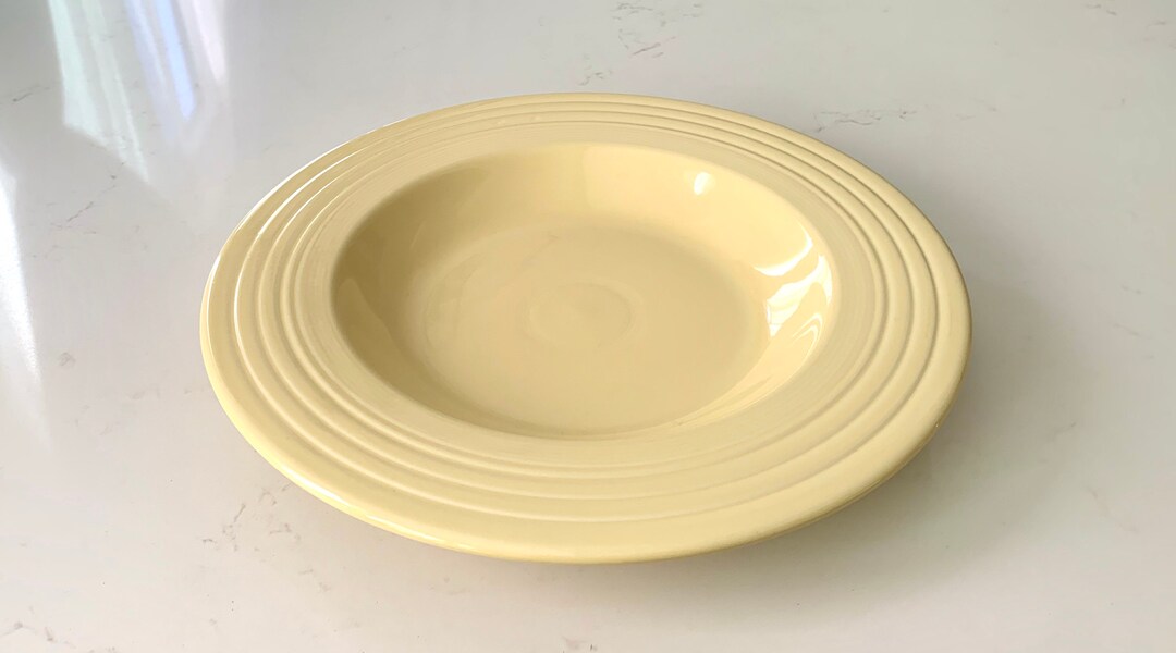 Vintage Fiestaware PASTA BOWL Medium Yellow Dish 12 Inch Etsy