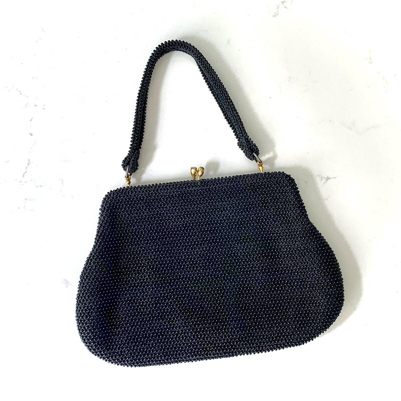 60’s Beaded Top Clasp Cocktail Handbag by Vintage Designer