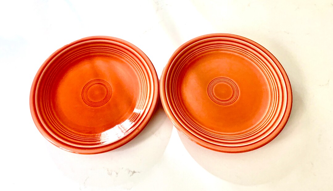 Fiestaware PERSIMMON Pair of Salad Plates Size 7 3/8 Vintage Fiesta