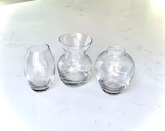 Vintage Glass Bud Vases Dansk Fiori Vases in Original Box Small Glass Flower Vases Set of 3 Dansk Hygge Vases