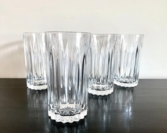 Vintage Tumblers Cristal D'Arques Paris "Classic" Pattern Made in France Water Glasses Original Box Set of 4 Heavy Cut Lead Crystal Glasses