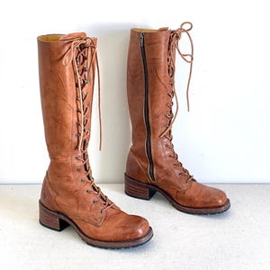 Vintage Lace Up Stiefel High Heels Black Sexy Ankle Boots Vintage