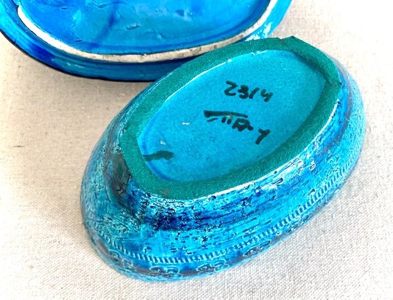 Vintage Bitossi Rimini Blue Bird Dish: Mid-century Ceramic Lidded