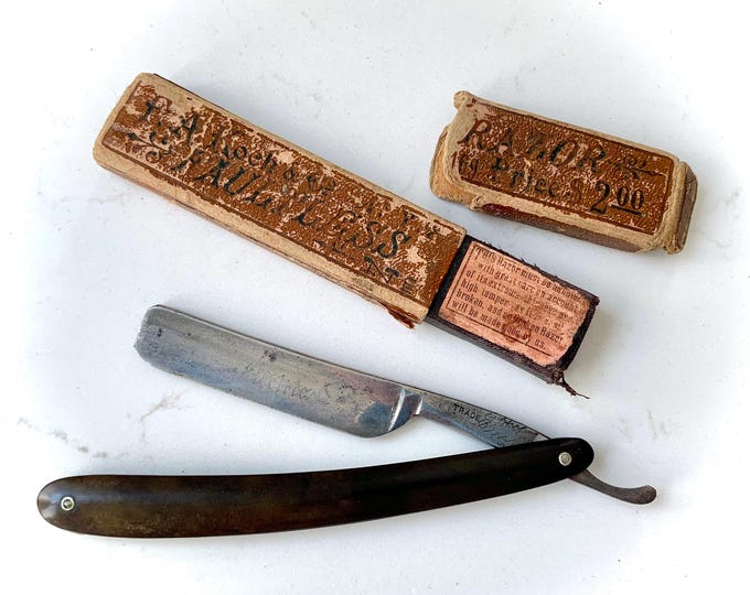 Antique Straight Razor W/ Bone Handle Electric Cutlery Newark N.J ...