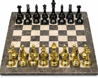 Royal Xenon Chess Set With Brass  Pawn’s set (15×15”inches) in size.