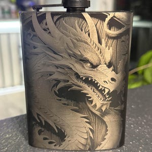 Engraved Metal Flask