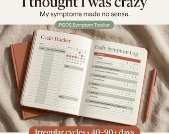 PCOS Symptom Tracker Printable PDF | Hormone & Cycle Journal for Irregular Cycles | PCOS Planner and Fertility Log