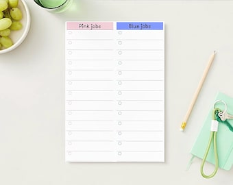 A5 Pink/Blue Dual Task Notepad | Tear-Off Productivity Pad, Magnetic Planner