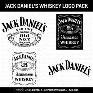 Può includere: Un pacchetto di loghi in bianco e nero del marchio Jack Daniel's Whiskey. I loghi presentano il nome del marchio e "Old No. 7 Brand" in vari stili. Adatto per applicazioni digitali e di stampa.