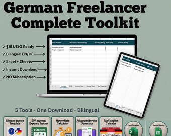 Bilingual German Freelancer Complete Toolkit 2026 | 5-Tool Pro Bundle 2026-27