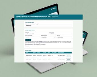 German Freelancer Late Payment Tracker 2026 | Mahnwesen Dunning Letter Tool | English Invoice Reminder Germany