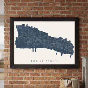 EC4 St Paul's London Map | Gallery Framed or Fine Art Print | Cadastral Property Map | Housewarming | Realtor Gift