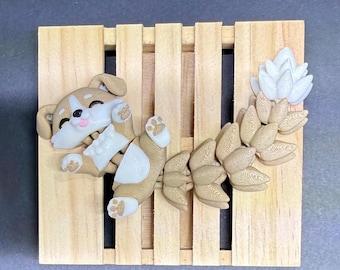 Articulated 3D Printed Dog Toy, Fluffy Tail Desk Pet, Fidget Buddy, Flexi Chaos Buddies